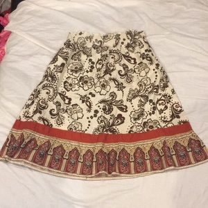 Bohemian knee length skirt